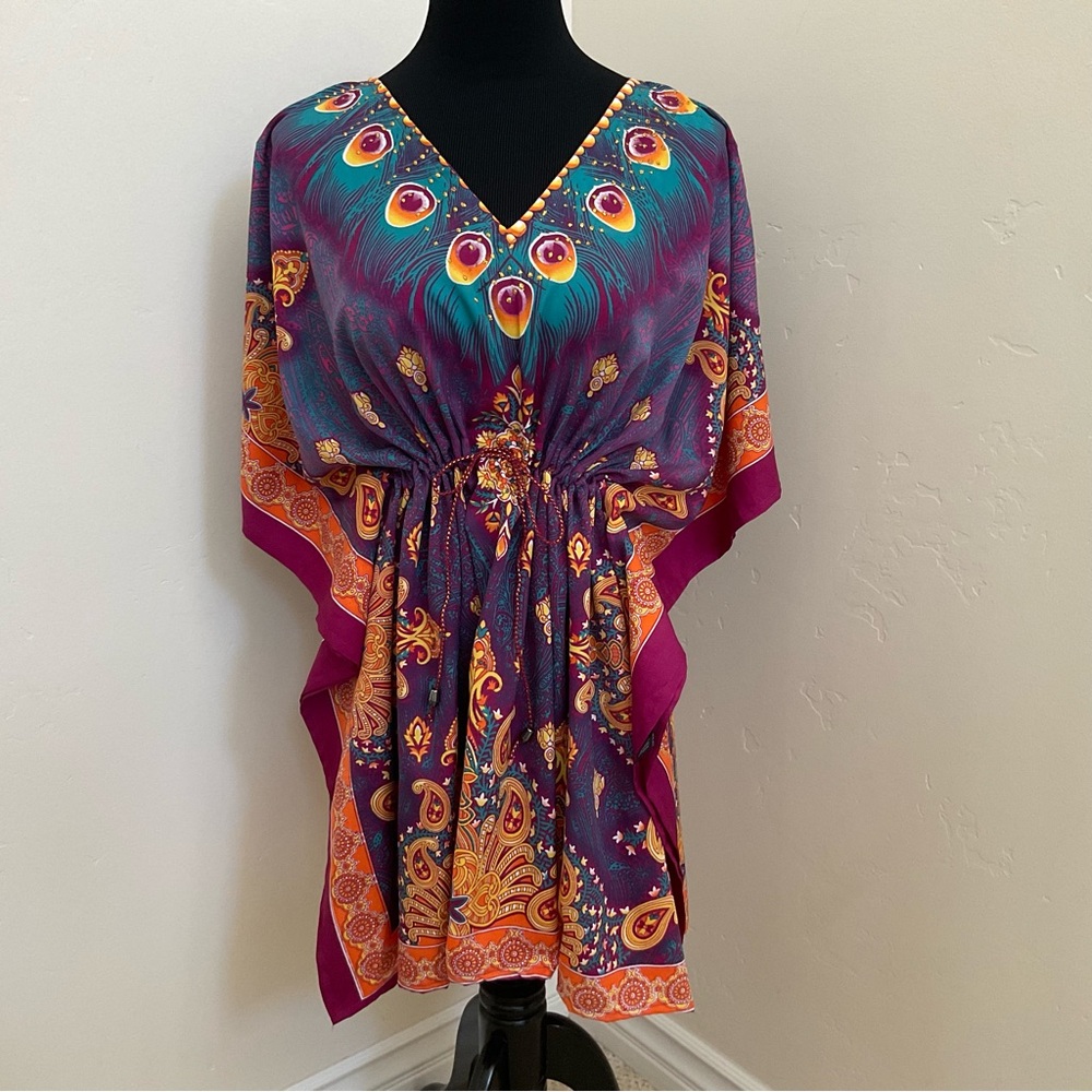 Shore Drive Artsy Boho Floral Free Size Kimono